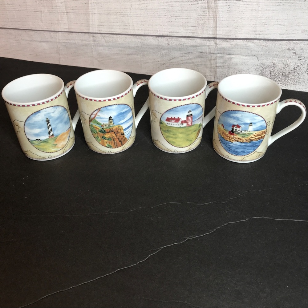 Set Of Four American Atelier Mugs Signals 5100 Porcelain